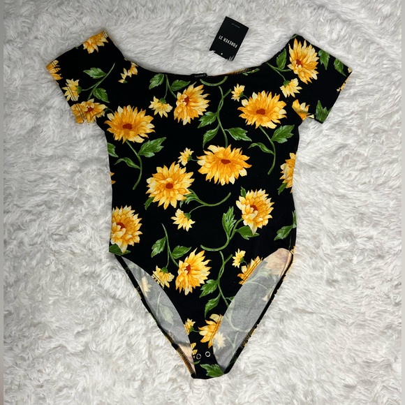 NEW Forever 21 Sunflower Knit Bodysuit - Picture 5 of 17